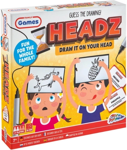 Headz Zeichne auf dem Kopf – kreative Familienpartyspiele GRAFIX