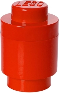 LEGO runde Aufbewahrungsbox 12,3 × 18,3 cm – rot