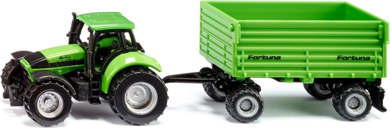 Siku Traktor DEUTZ-FAHR mit zweiachsigem Fortuna-Anhänger