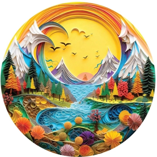 Rundes Puzzle Papierlandschaft 570 Teile