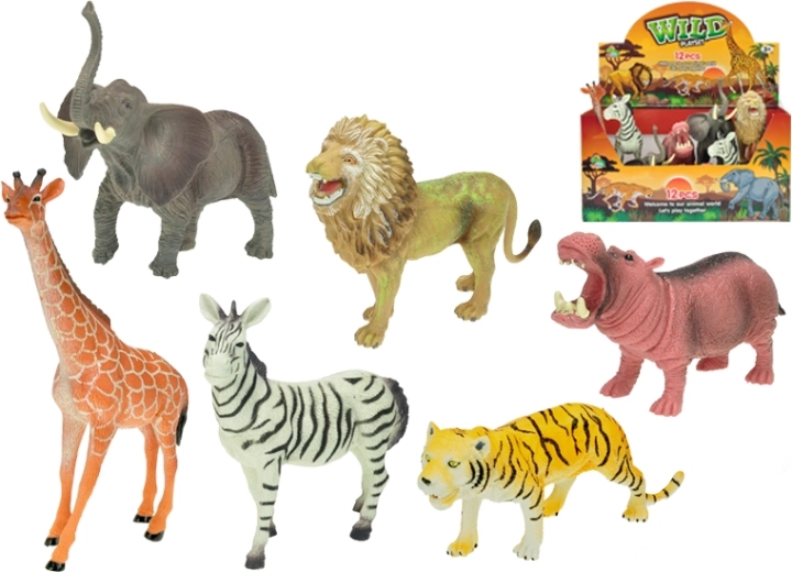 Safari-Tiere 15–20 cm, Set mit 12 Stück