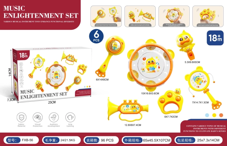 Set aus Kinder-Musikinstrumenten mit Entchen