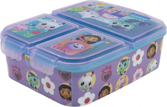 Lunchbox lila Gabby's Dollhouse mit 3 Fächern