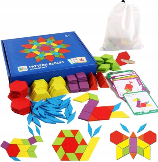 Holzpuzzle mit geometrischen Formen, 155 Teile