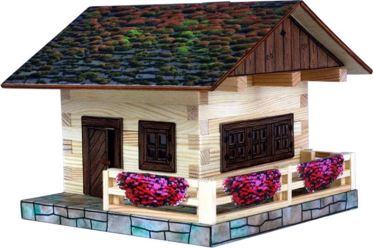 Walachia Holz-Klebe-Bausatz Alpenhütte