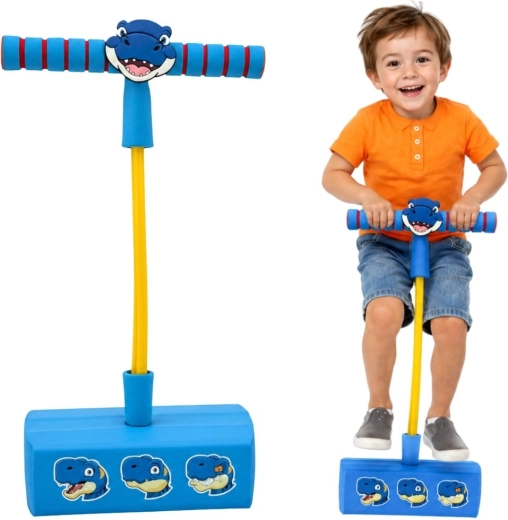 Woopie Schaumstoff-Pogo-Hüpfer für Kinder – blauer Dinosaurier