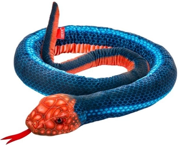 Plüschschlange blau-orange 180 cm