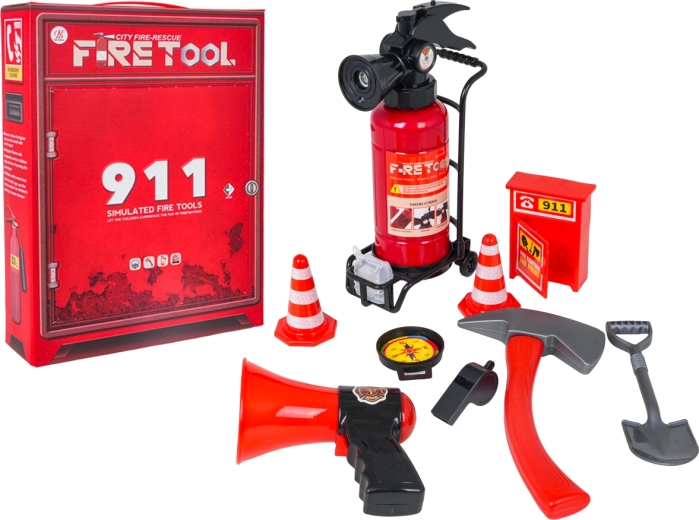 Kinder-Feuerwehr-Set mit Wasser-Feuerlöscher
