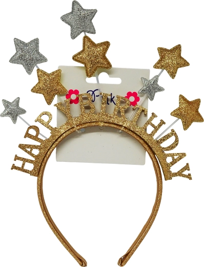 Haarreif Happy Birthday mit Sternchen