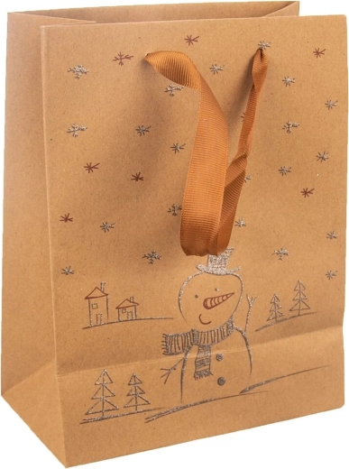 Geschenkpapiertüte mit Schneemann 18 × 10 × 23 cm