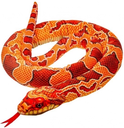 Plüschschlange rot‑orange 180 cm
