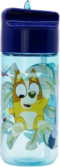 Kinder-Wasserflasche mit Trinkhalm Stor Bluey 430 ml blau