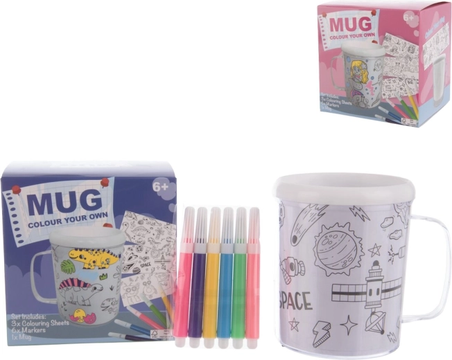 Kreativset: Becher zum Ausmalen (2 Stück)