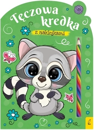 Regenbogen-Buntstift – Ausmalbuch mit Waschbär