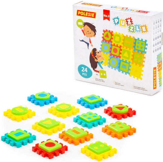 Kinder-Steckpuzzle mit Formen, 24 Teile in einer Box