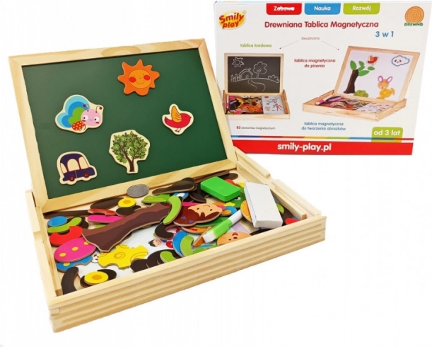 Holztafel magnetisch 3-in-1 mit 85 Teilen