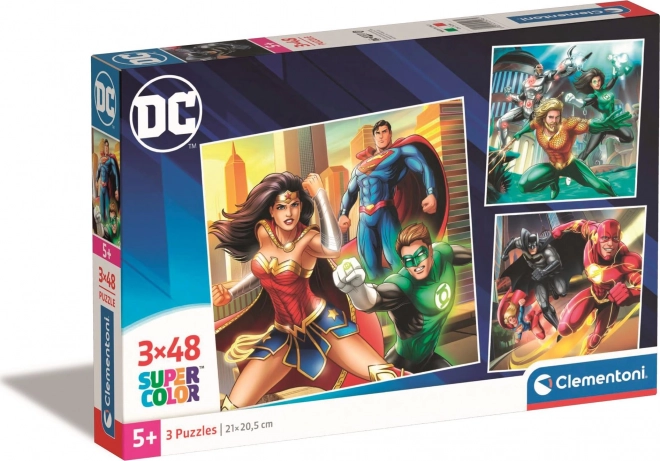Puzzle 3×48 Teile DC Justice League von Clementoni