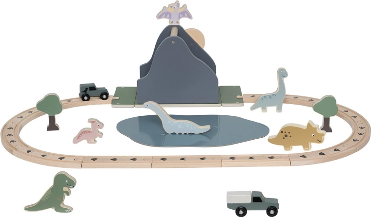 Jabadabado Holz-Eisenbahnstrecke Dino
