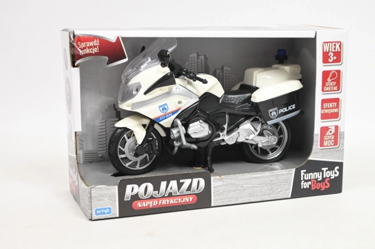Polizeimotorrad mit Friktionsantrieb mit Licht und Sound