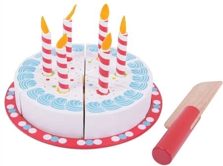 Holztorte zum Geburtstag zum Schneiden von Bigjigs Toys