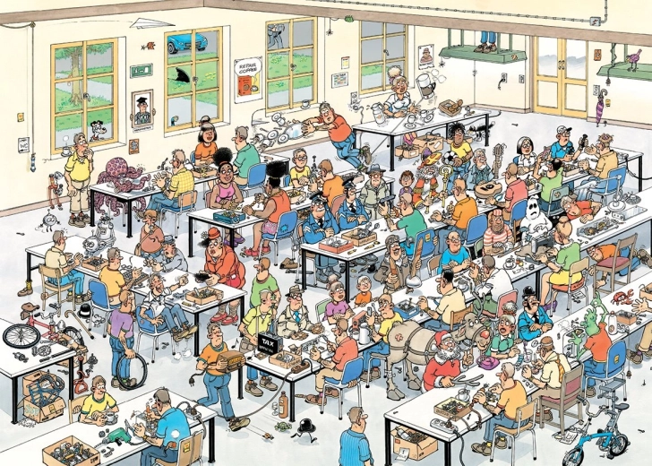 Jumbo Puzzle Jan van Haasteren „Können wir das reparieren?“ 1000 Teile