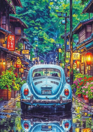 Puzzle Tokio im Regen 500 Teile