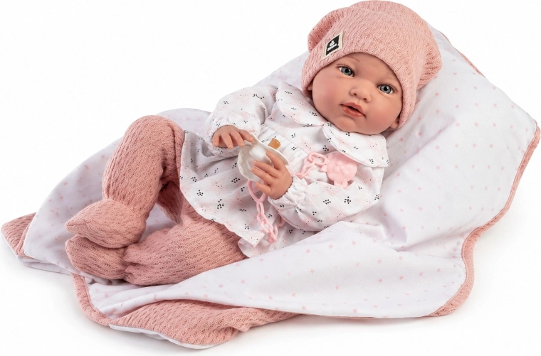 Guca Ada realistische gewichtete Babypuppe mit Geräuschen und weichem Stoffkörper, 42 cm