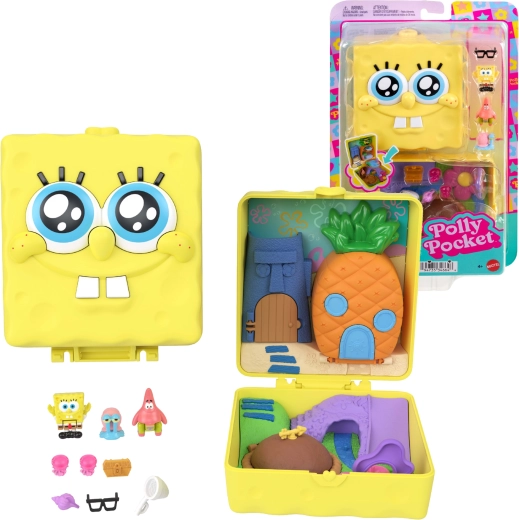Polly Pocket kompaktes Spielset SPONGEBOB SQUAREPANTS mit Figuren und Zubehör