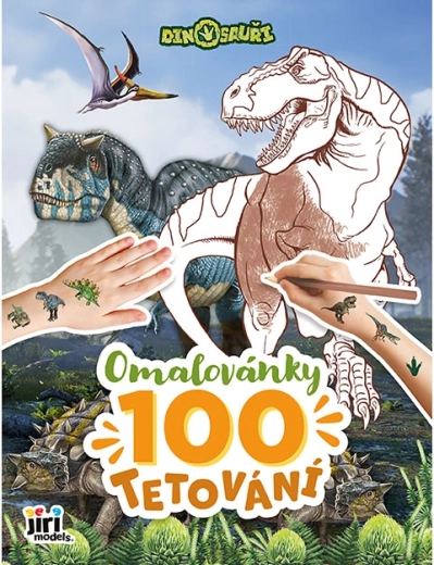 Malbuch und 100 Tattoos Dinosaurier