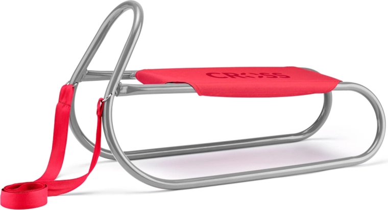 Schlitten Cross silber-rot aus Metall