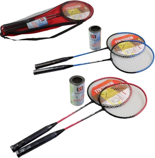 Badminton-Set für Kinder 63 cm mit Metallschlägern in Tasche