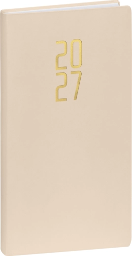 Notique Taschenkalender Ponza 2027 beige 9 × 15,5 cm