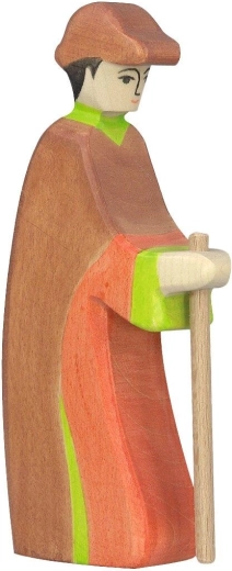 Holztiger Hirte mit Stab - 1 Stück