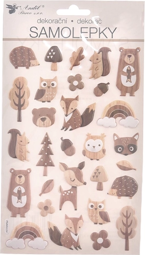 Plastische Sticker Waldtiere 14 × 25 cm