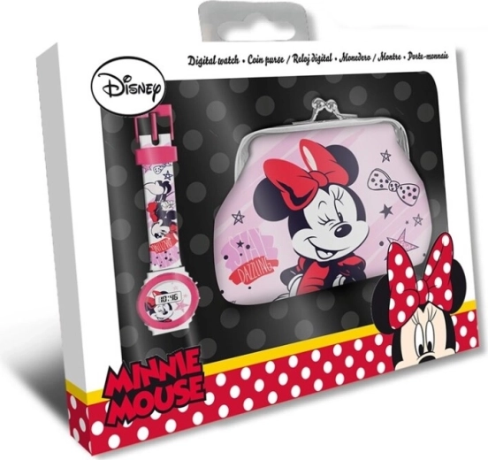 Minnie Mouse Geschenkset Uhr und Geldbörse in einer Box – 1 Stück