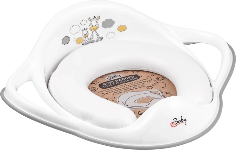 Maltex weiche WC-Sitzverkleinerung mit Griffen Zebra, weiß