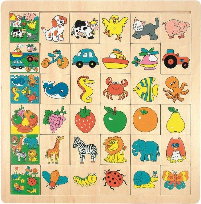 Holzpuzzle zum Einsetzen für Kinder 3+