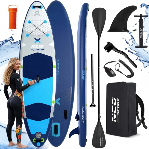 Aufblasbares Paddleboard AQUASURF 10'6 (320 × 84 × 15 cm) mit Zubehör