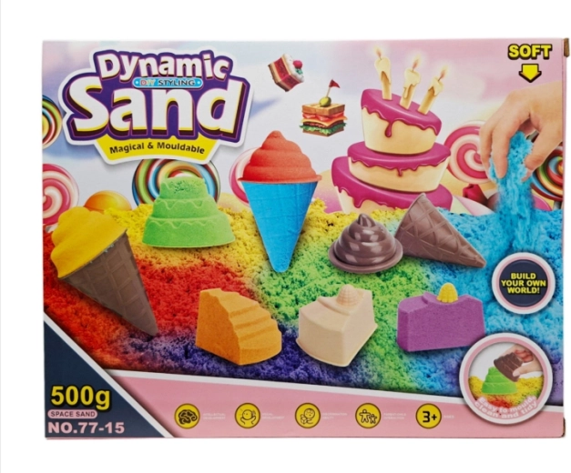 Kinetischer Sand 500 g mit Förmchen für Desserts
