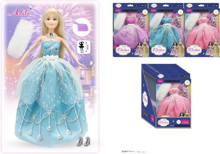 Klassisches Prinzessinnenkleid für 30-cm-Puppen – mehrere Varianten