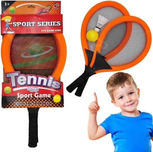 Woopie große Schläger für Tennis und Badminton für Kinder Set mit Ball und Federball