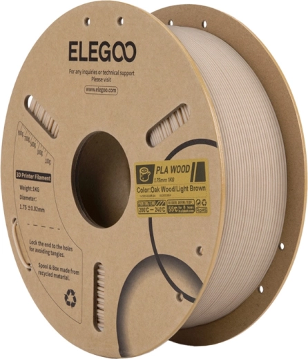 Elegoo PLA-Filament mit Holzfaser – heller Eichenholzton