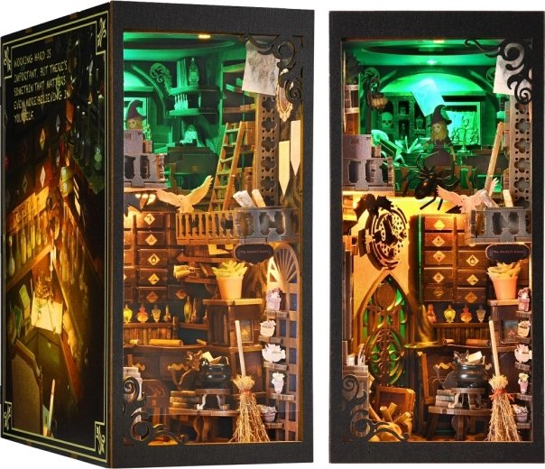 3D-Puzzle-Buchstütze – Miniaturcafé Weißen Garten