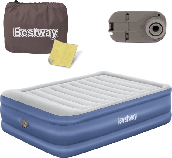 Bestway Luftmatratze 203 × 152 × 61 cm mit integrierter elektrischer Pumpe