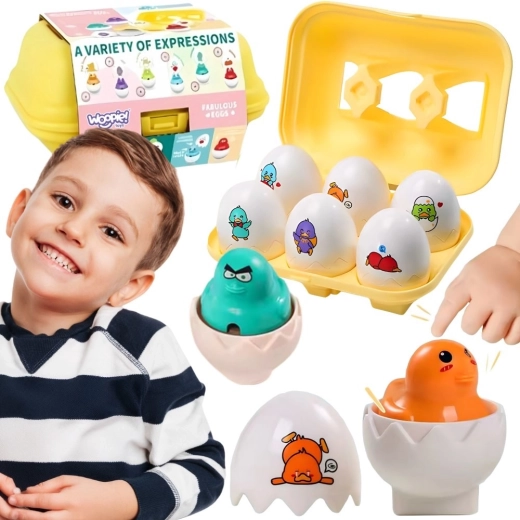 Woopie Montessori-Steckspiel mit Eiern und Küken – 6 Stück