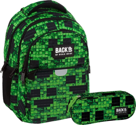 Schulset BackUP Slinker Pixel Game 2v1 – Rucksack und Federmäppchen