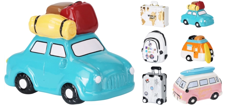 Kinder-Spardose Koffer/Auto