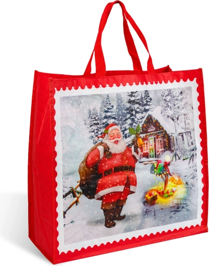 Weihnachtliche Geschenktasche Nikolaus rot 45 × 44 × 19 cm
