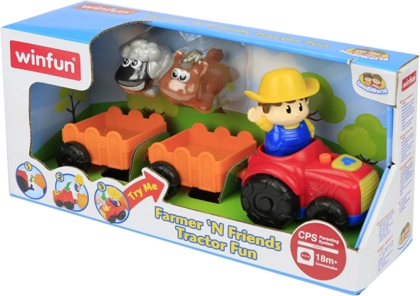 Traktor mit Anhänger, der spielt und blinkt