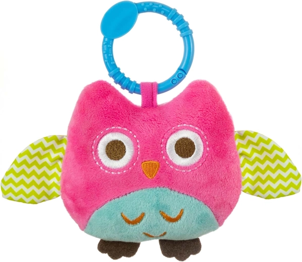 Plüsch-Hängeeule Happy Owl, rosa
